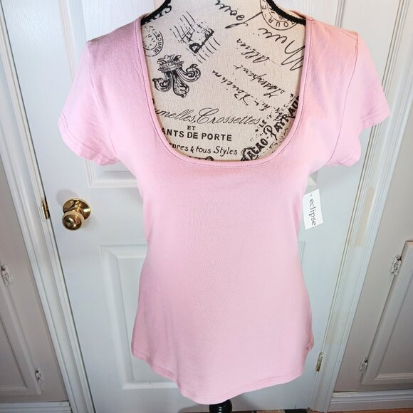 NWT Tattoo Cotton T-Shirt Tee Top Shirt Scoop Neck Pink Women's Size M - Picture 8 of 14
